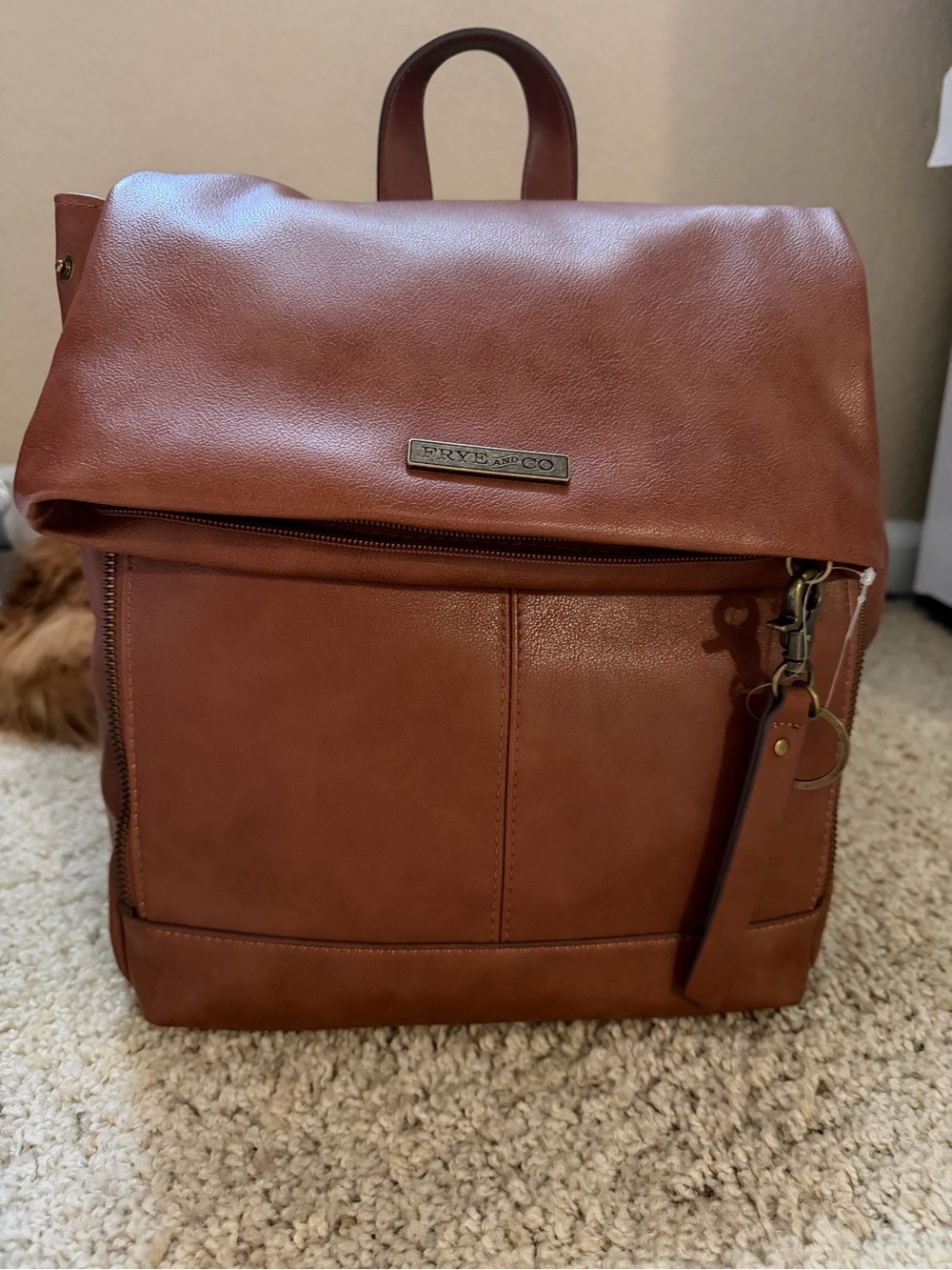 Frye Chestnut Brown Leather Backpack
